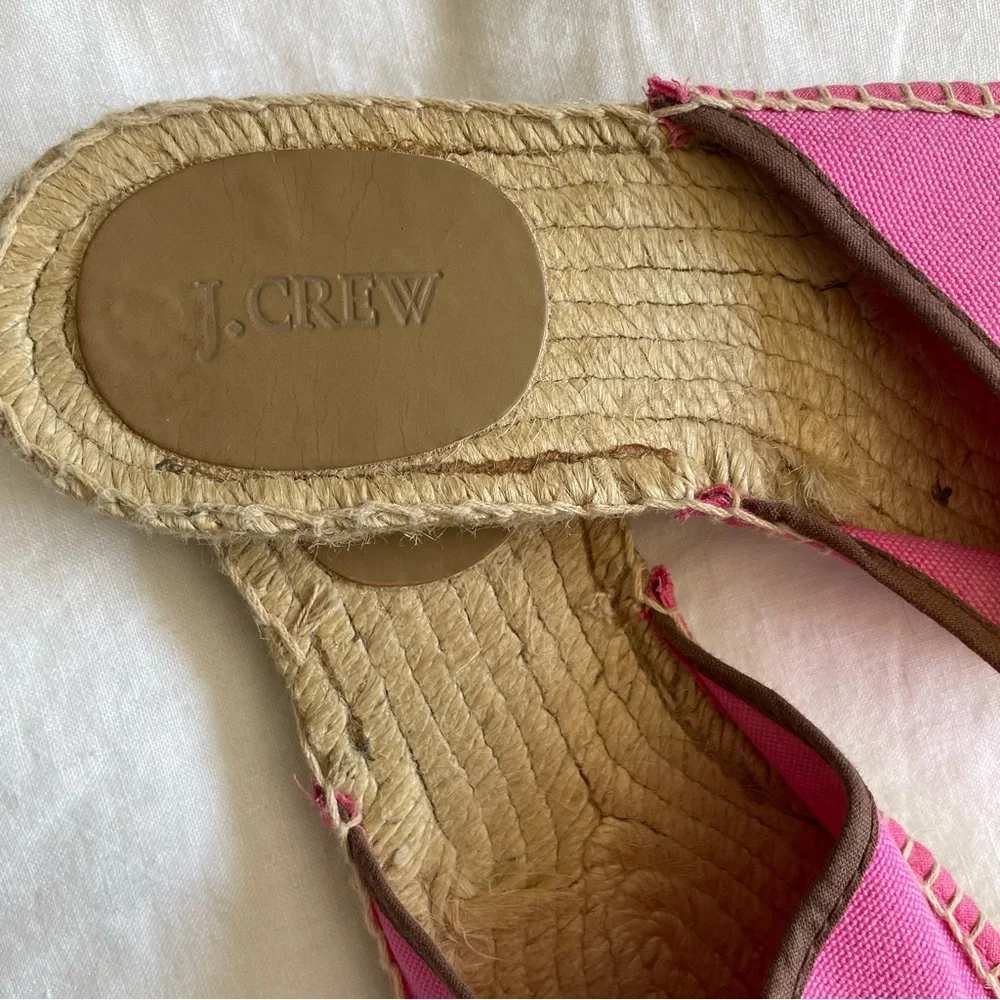 3 for $30 | J Crew Pink Palm Tree Canvas Espadrilles Mules - Picture 3 of 10